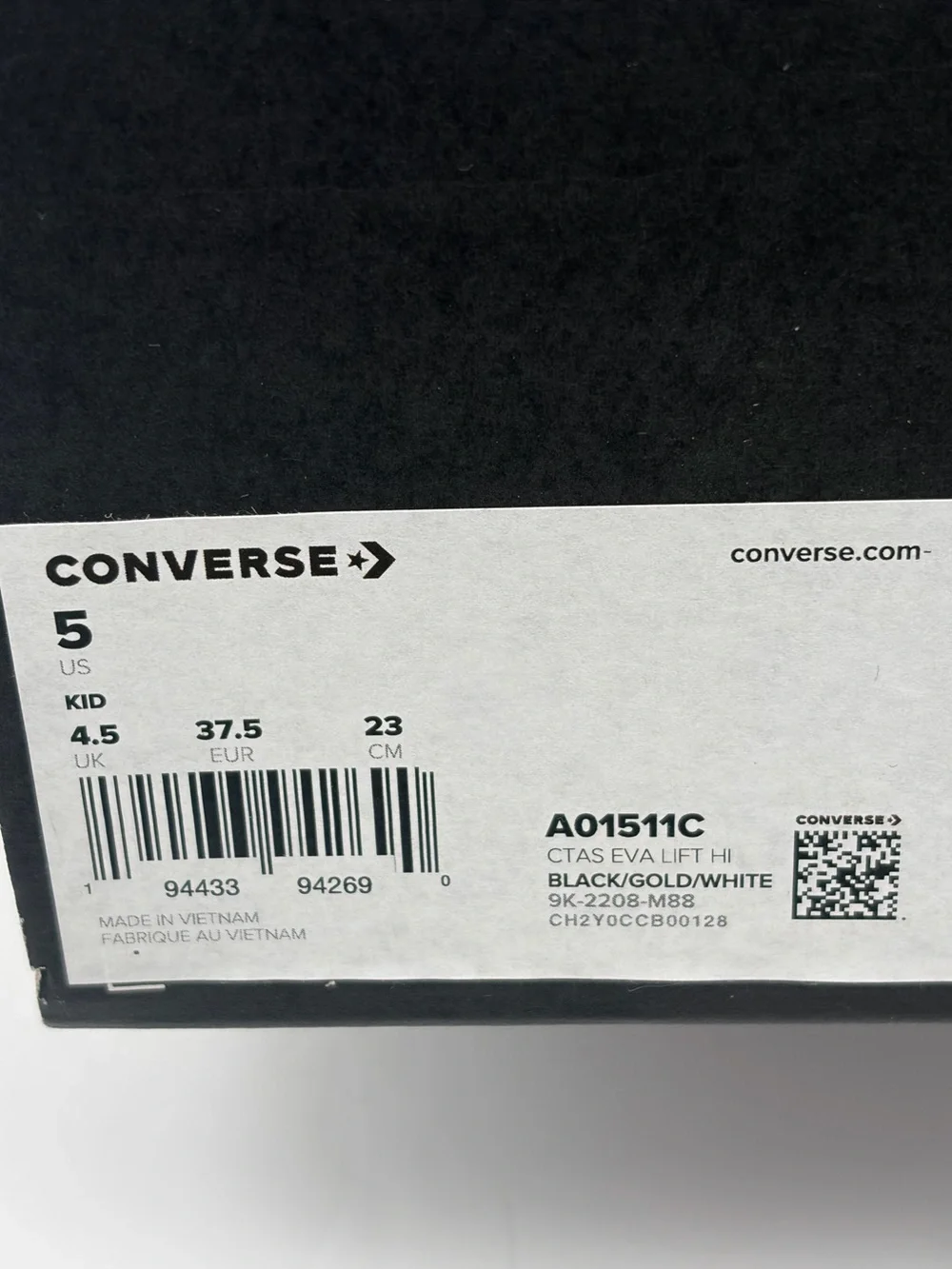 Converse Black High-Top All Star Sneakers with Gold Butterfly Print - Picture 11 of 11